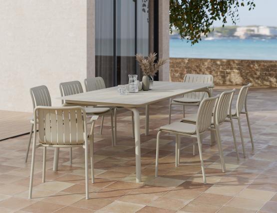 L 3 Roku Diningtable Dune 220 Chairs Pad Latte Husk Residential