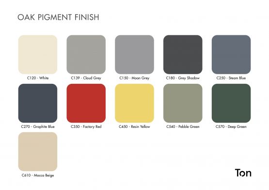 TON Oak Pigment Finish Chart A4 Landscape