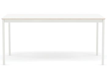 Base Table in White Laminate with Plywood Edge and White Legs by Muuto  image