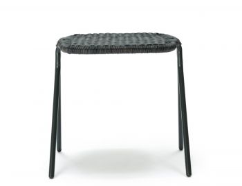 Kaki Indoor/Outdoor Low Stool Charcoal Frame Charcoal Seat by Feelgood Designs image