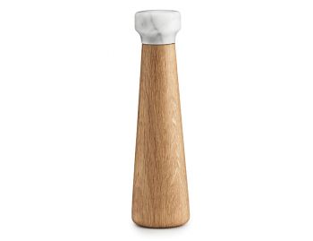Large Oak & White Marble Craft Salt Mill by Simon Legald for Normann Copenhagen image