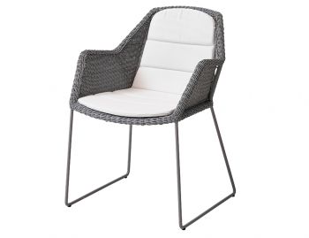 Breeze Outdoor Dining Chair Light Grey With Seat & Back Cushion by Strand & hvass For Cane-line image