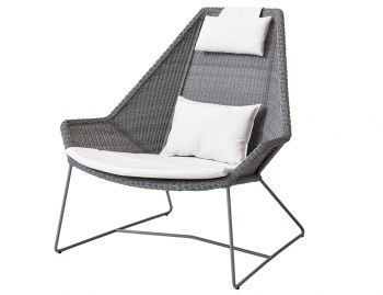 Breeze Outdoor Highback Chair Light Grey With 3 Piece Cushion Set by Strand & hvass For Cane-line image