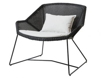 Breeze Outdoor Lounge Chair Black With Seat & Back Scatter Cushion by Strand & hvass For Cane-line image