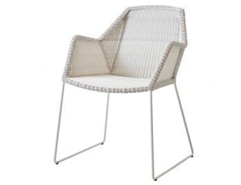 Breeze Sled Leg Outdoor Dining Chair White Grey by Strand & hvass For Cane-line image