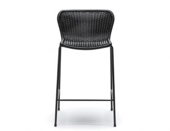C603 Outdoor Bar Stool Black Seat Black Frame by Feelgood Designs image