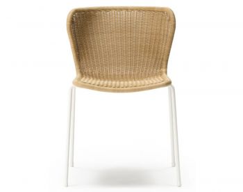 C603 Outdoor Dining Chair White Frame Wheat Seat by Feelgood Designs image