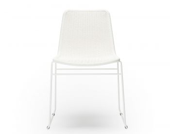 C607 Outdoor Dining Chair White Frame White Seat by Feelgood Designs image