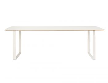 70/70 Table in White Laminate with Plywood Edge and White Legs by Muuto image