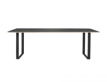 70/70 Table in Black Linoleum with Plywood Edge and Black Legs by Muuto  image