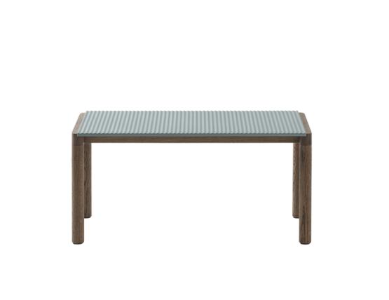 Couple Coffee Table 40 X 84 X 40 Dk Stain Blue Wavy 2 