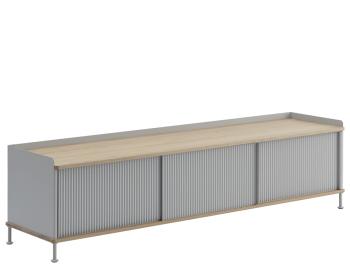 Enfold Sideboard Low Grey & Natural Oak by Thomas Bentzen for Muuto image