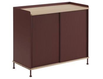 Enfold Sideboard Standard 100cm Red & Natural Oak by Thomas Bentzen for Muuto image