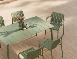 L 2 Roku Diningtable 160 Chair Green Residential