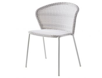 Lean White Grey Outdoor Stackable Dining Chair No Seat Cushion by Welling/Ludvik For Cane-line image