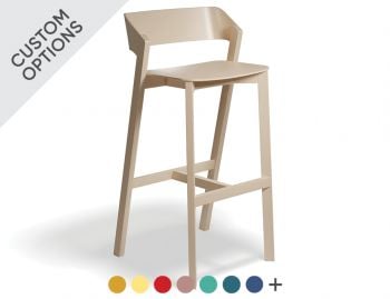 Merano High Bar Stool Veneer Seat and Back by Alex Gufler for for TON image