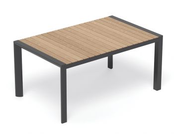 Vydel Outdoor Solid Teak Dining Table 160cm x 100cm Matt Charcoal Aluminium by Bent Design image