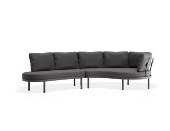 Aluna Outdoor Charcoal Sofa Left End Open Granite Grey Fabric by Bent Design image