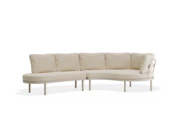 Aluna Outdoor Latte Sofa Left End Open Oat Boucle Fabric by Bent Design image