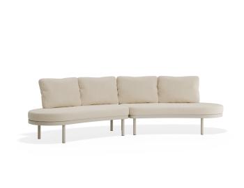 Aluna Outdoor Latte Sofa Open Ends Oat Boucle Fabric by Bent Design image
