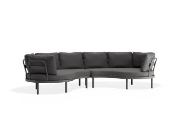 Aluna Outdoor Charcoal Sofa Return Ends Granite Grey Fabric by Bent Design image