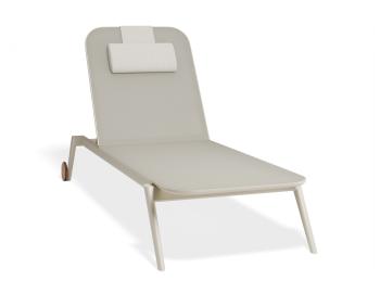 Amalfi Matt Latte Sun Lounge with Biscuit Mesh by Bent Design image