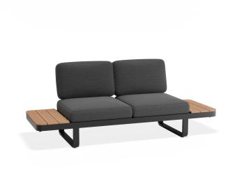 Delmar Config B - Outdoor Modular Sofa in Charcoal - Granite Grey Cushions by Bent Design image