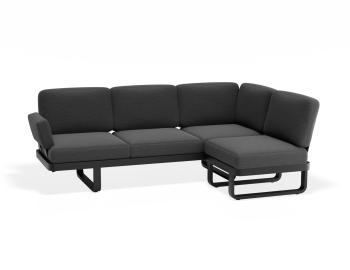 Delmar Config C - Outdoor Modular Sofa in Charcoal - Granite Grey Cushions by Bent Design image