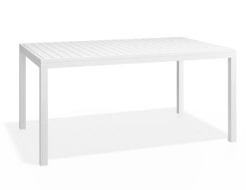 Halki Outdoor Dining Table 160cm x 90cm Matt White Aluminium by Bent Design image