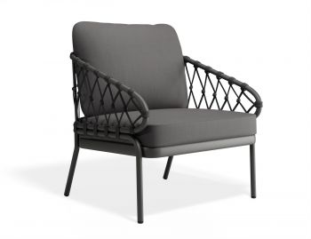 Kara Outdoor Single Lounge Chair Matt Charcoal Aluminium Frame by Bent Design image