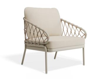 Kara Outdoor Single Lounge Chair Matt Latte Aluminium Frame by Bent Design image