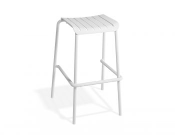 Roku Outdoor Backless Bar Stool Matt White By Bent Design  image