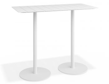 Roku Rectangle High Bar Table Matte White by Bent Design image