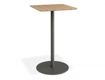 Roku High Bar Outdoor Teak Table Matte Charcoal by Bent Design image