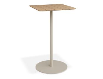 Roku Outdoor Teak High Bar Square Table Matt Latte by Bent Design image
