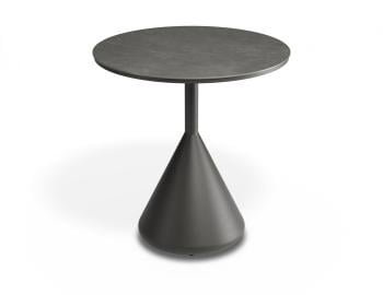 Kora Outdoor Cafe Table 71cm Dia Matt Charcoal with Basalt Ceramic Top by Bent Design image