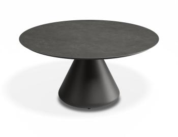 Kora Outdoor Coffee Table 90cm Dia Matt Charcoal with Basalt Ceramic Top by Bent Design image