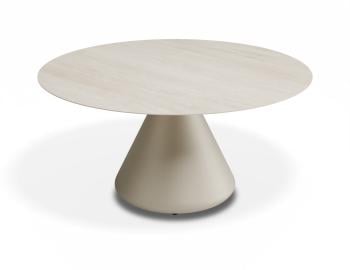 Kora Outdoor Coffee Table 90cm Dia Matt Latte with Dune Ceramic Top by Bent Design image