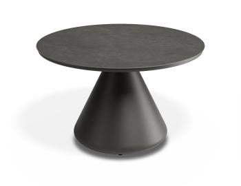 Kora Outdoor Coffee Table 71cm Dia Matt Charcoal with Basalt Ceramic Top by Bent Design image