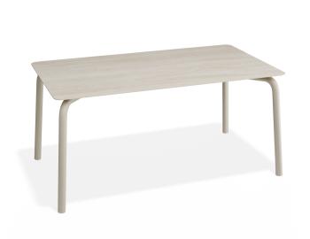 Roku Outdoor Dining Table 160cm in Matte Latte with Dune Ceramic Top by Bent Design image