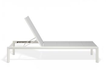 Alvor Sun Lounge Matt White with Light Grey Plexus Mesh by Bent Design Studio image