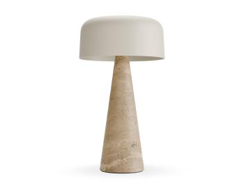 Aura Large Solar Outdoor Lamp in Latte and Travertine by Bent Design image