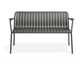 Roku Outdoor Garden Bench Matte Charcoal by Bent Design image