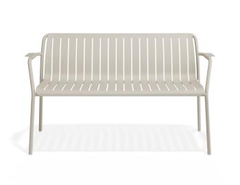 Roku Outdoor Garden Bench Matte Latte by Bent Design image