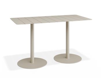 Roku Outdoor Rectangle Cafe Table in Matte Latte by Bent Design image