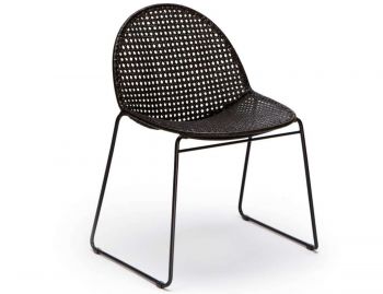 Reef Outdoor Dining Chair Black Frame Expresso Seat by Feelgood Designs image