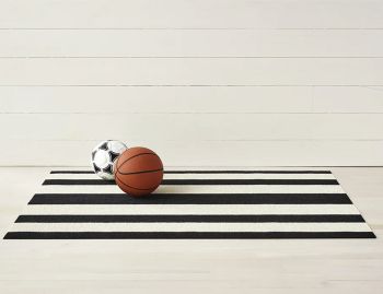 Shag Black and White Bold In/Outdoor Floor Mat by Chilewich image